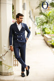 Load image into Gallery viewer, Men&#39;s complete Suit in navy blue(3pcs set)