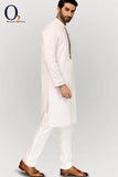 Load image into Gallery viewer, Beige White Hand Work Classic Fit Panjabi