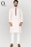 Load image into Gallery viewer, Beige White Hand Work Classic Fit Panjabi