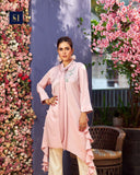 Load image into Gallery viewer, Cowl neck pink tunic with zardosi work