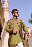 Load image into Gallery viewer, Olive Att LONG VEST and Panjabi Combo