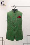 Load image into Gallery viewer, Leave style Green Ethnic Vest
