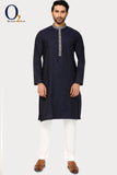 Load image into Gallery viewer, Blue And Black Karchupi Classic Fit Panjabi