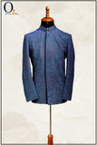 Load image into Gallery viewer, Wedding Outfits Blue Lucknowi Diamond Arrow Prince Coat