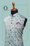 Load image into Gallery viewer, Luxurious Sapphire Green Ethnic Vest