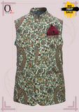 Load image into Gallery viewer, Multi Leaf Printed classic ethnic vest