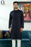 Load image into Gallery viewer, Karchupi Handwork Classic Fit Panjabi In Black Blue