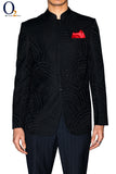 Load image into Gallery viewer, Zardozi handwork Art Silk Prince coat in Black