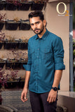 Load image into Gallery viewer, Winter shirts for men casual Sea Green