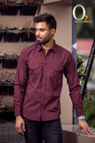 Load image into Gallery viewer, Winter shirts for men casual Meroon