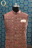 Load image into Gallery viewer, Digital Printed Art Silk Ethnic Vest in Red Check