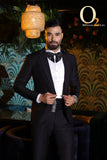 Load image into Gallery viewer, Italian bespoke pure wool over check black tuxedo for gala events
