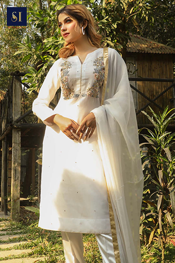 White Muslin Kameez