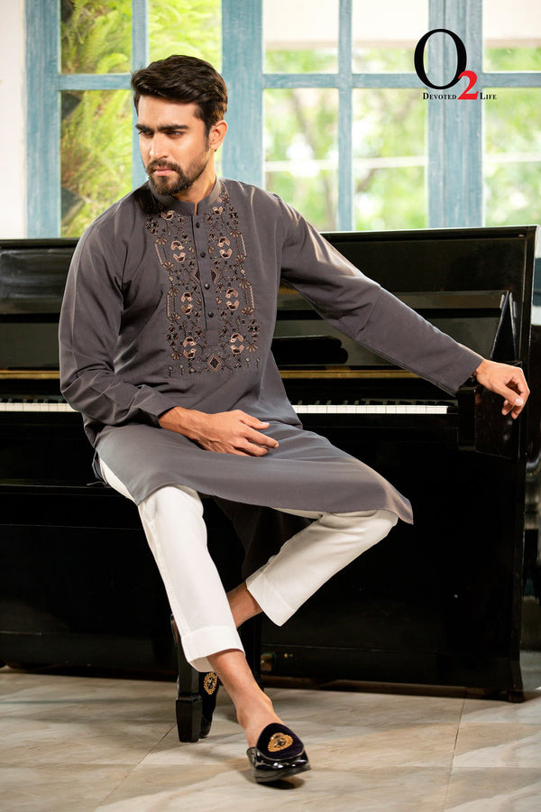 Karchupie Work Classic fit panjabi in Dark Gray