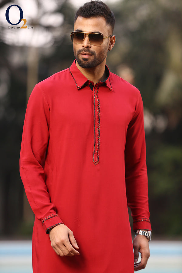 Premium Exclusive Red Zardozi KABLI Set