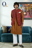 Load image into Gallery viewer, Men&#39;s Embro Handwork Panjabi With Vest