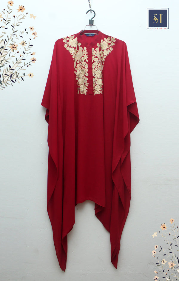 Bird Embroidered Asymmetrical Hem Tunic