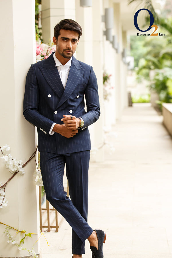 Men's complete Suit in navy blue(3pcs set)