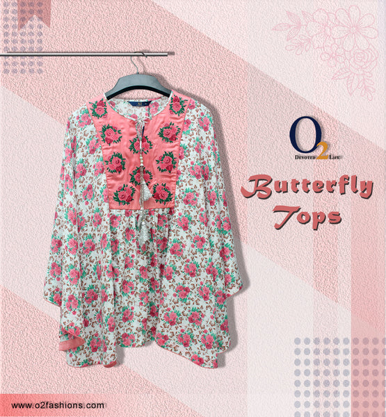 Pink Floral Butterfly Cape