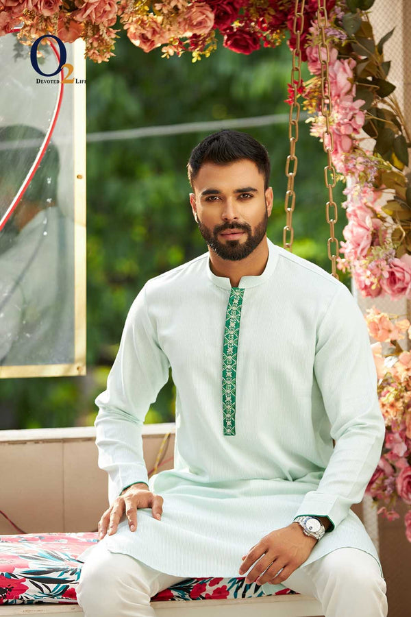 Green Stripe Classic Fit Panjabi