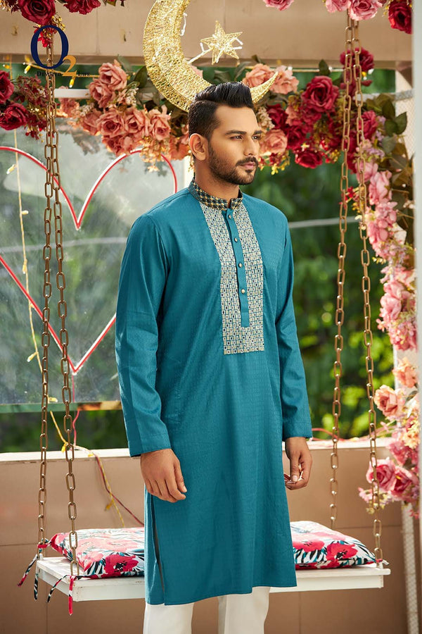 Parussian Blue Classic Fit Panjabi