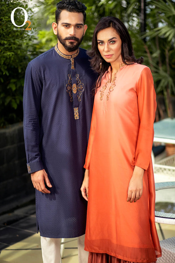 ORANGE SHADE KURTI