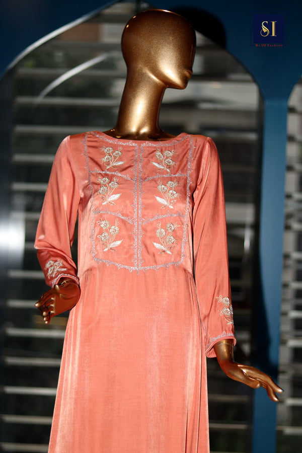 Long Kaftan With Zardozi Handwork