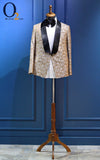 Load image into Gallery viewer, Gold &amp; Black Paisley Tuxedo Suit