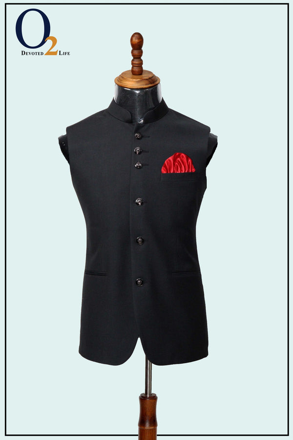Men's Ethnic vest In Black - o2fashions