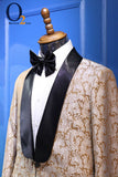 Gold & Black Paisley Tuxedo Suit