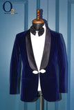 Designer Blue Velvet Blazer Mens Stylish Tuxdeo