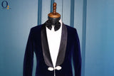 Designer Blue Velvet Blazer Mens Stylish Tuxdeo