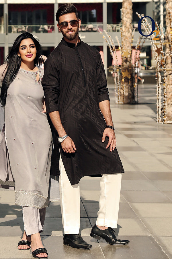 Gray Colour Muslin Kameez