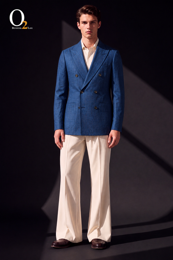 Double-Breasted navy Blazer