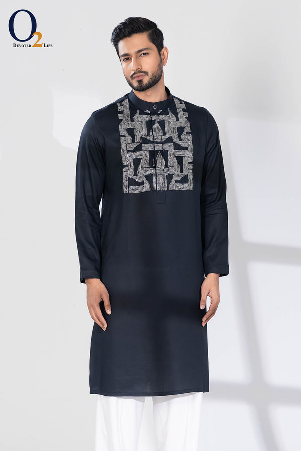 Zardozi Handwork Panjabi in Black