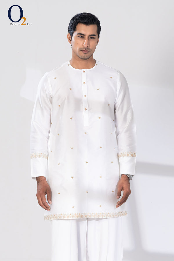 Groom Wear Silk Designer zardozi Handwork Short Panjabi