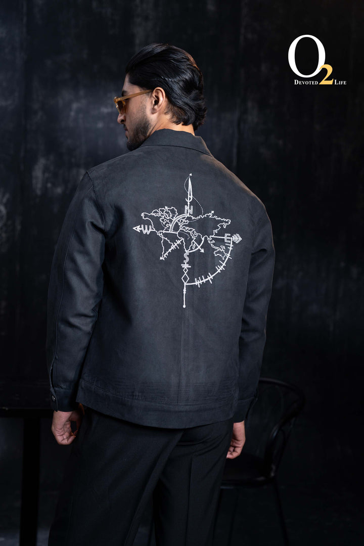 "COMPASS" embroidery jacket o2fashions
