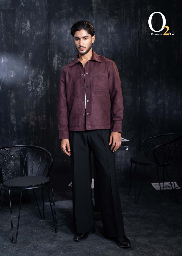 SUEDE SNAP BUTTON-UP JACKET ENVY