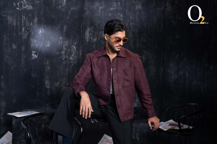 SUEDE SNAP BUTTON-UP JACKET ENVY