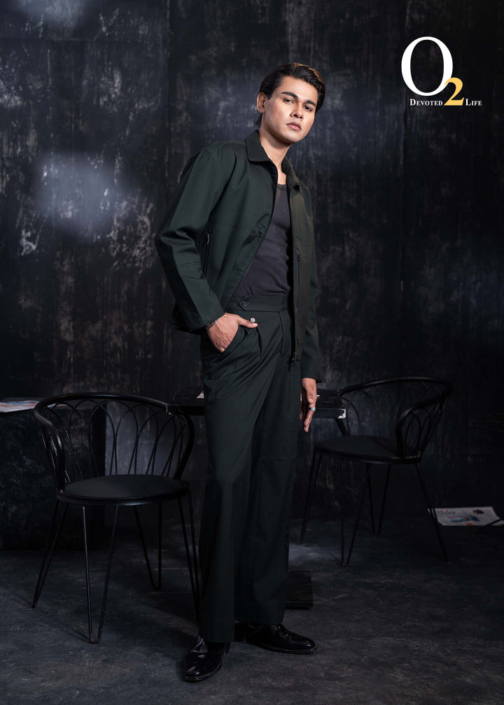 Obsidian green zip jacket ENVY