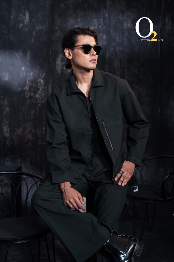 Obsidian green zip jacket ENVY