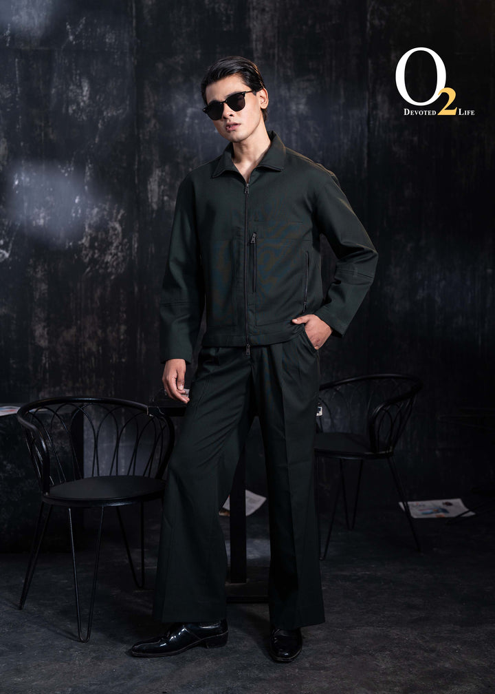 Obsidian green zip jacket ENVY