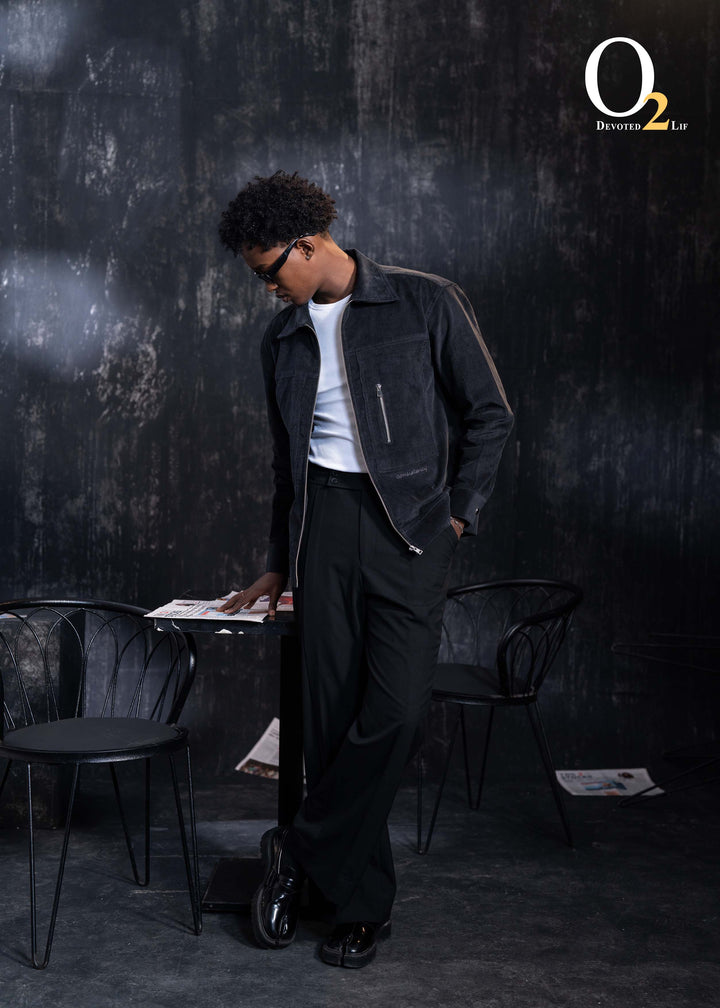 Navy Corduroy Zip-Up Jacket ENVY