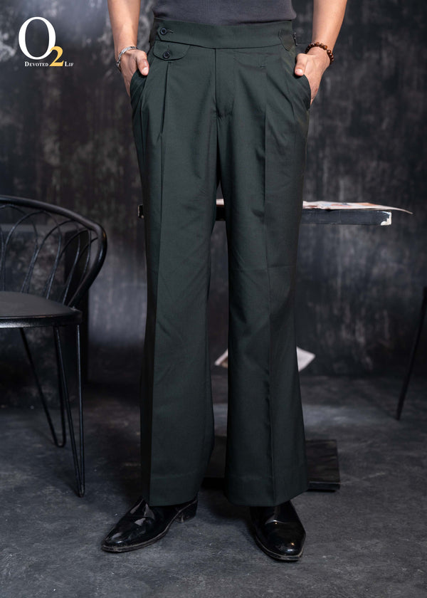 High-waisted, wide-leg pleated Baggy pant with side-tab adjusters ENVY