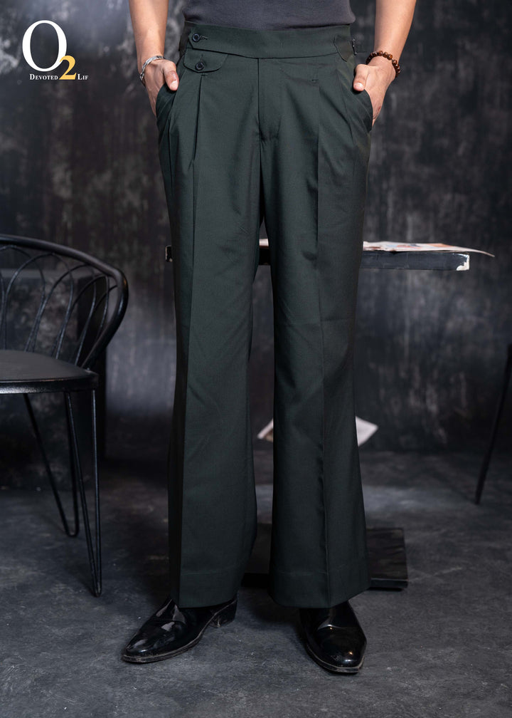 High-waisted, wide-leg pleated Baggy pant with side-tab adjusters ENVY