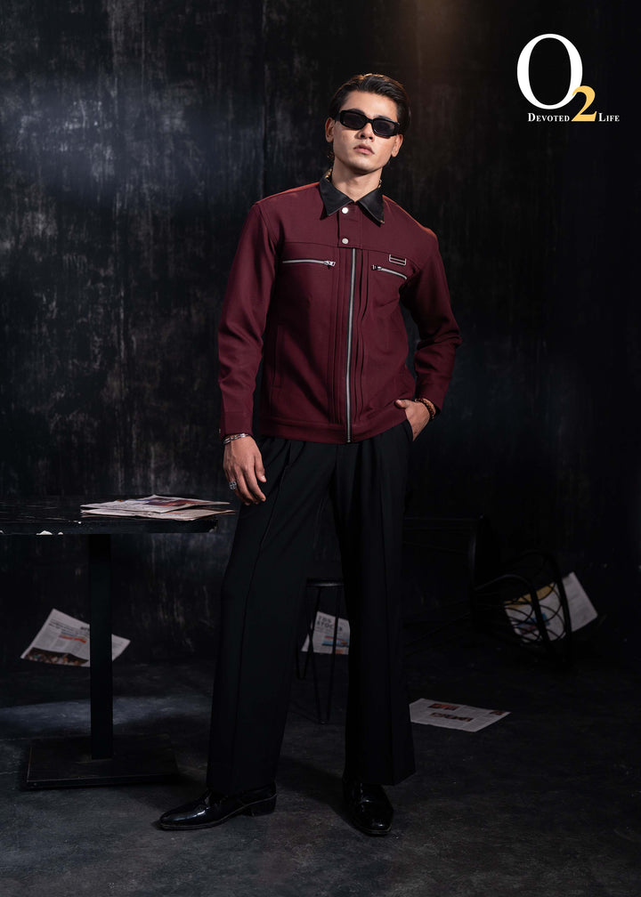 Merlot plaeted jacket ENVY