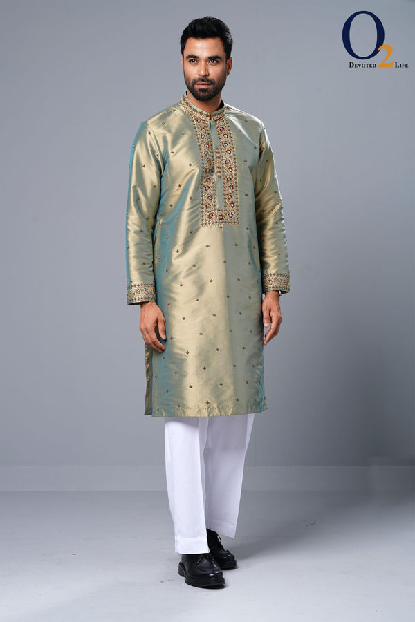 Groom Wear Silk Designer zardozi handwork Panjabi