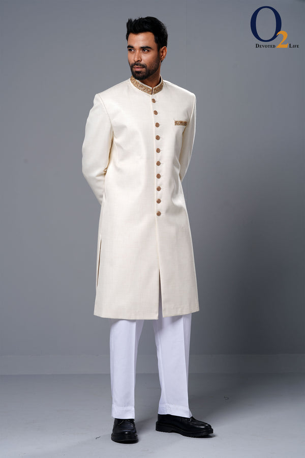 Zardozi handwork and Sequins Sherwani