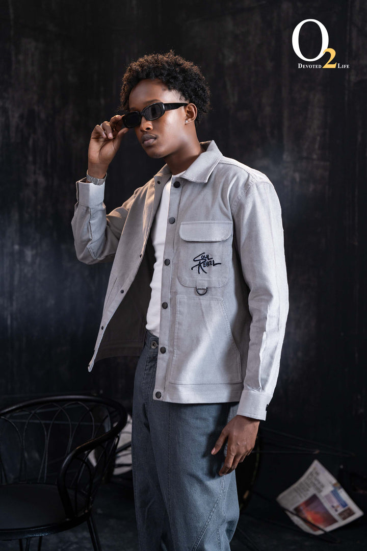 -"SOUL REBEL' corduroy shacket ENVY