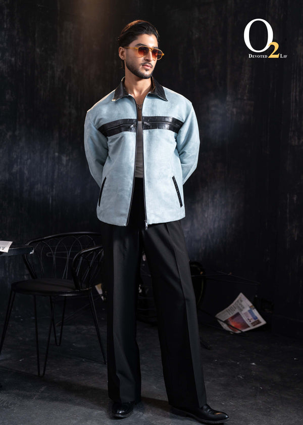 tiffany blue suede leather jacket ENVY